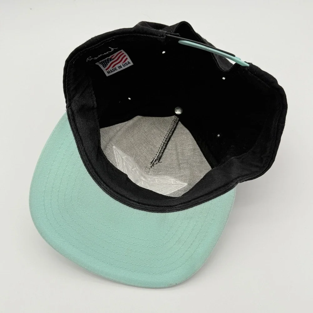 Diamond Supply Co Hat Snapback Men OSFM Black Mint Diamond Logo Skate Streetwear
